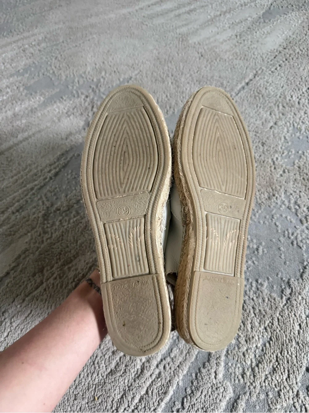 Mint Velvet Spain white leather closed toe Espadrille Sandal 9US 39EU